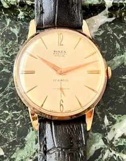 VTG ROLEX MARCONI SPECIAL CHAMPAGNE DIAL 18Kts GOLD PLATED CASE CIRCA 1930 APROX