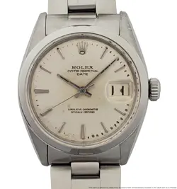 ROLEX OYSTER PERPETUAL DATE 1500 MENS VINTAGE STEEL WRIST WATCH