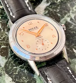 VTG ROLEX MARCONI BEIGE DIAL NICKEL  PLATED CASE CIRCA 1930 APROX