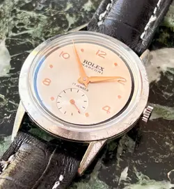 VTG ROLEX MARCONI BEIGE DIAL NICKEL  PLATED CASE CIRCA 1930 APROX