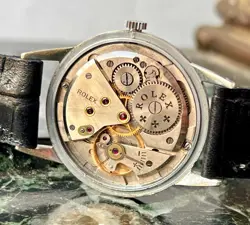 VTG ROLEX MARCONI BEIGE DIAL NICKEL  PLATED CASE CIRCA 1930 APROX