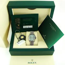 2025 ROLEX DATEJUST 31MM GREEN DIAL JUBILEE STAINLESS STEEL WHITE GOLD 278274