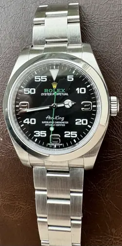 ROLEX AIR-KING 116900 BLACK DIAL SILVER OYSTER BRACELET