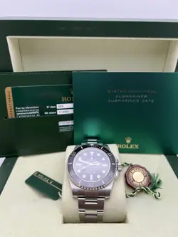 ROLEX SUBMARINER 114060 40MM NO DATE BLACK CERAMIC WATCH BOX & PAPERS