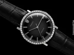 1974 ROLEX PRECISION MENS STAINLESS STEEL & DIAMOND WATCH - MINT WITH WARRANTY