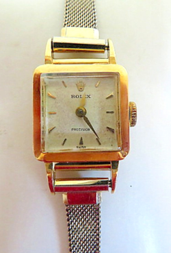 VINTAGE ESTATE LADIES ROLEX PRECISION 18K YELLOW GOLD 17J WATCH