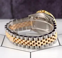 Rolex Datejust 36mm YG/Steel 2.25ct Diamonds Green Dial Hidden Clasp Watch