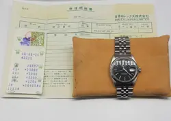 ROLEX DATEJUST BLACK MEN'S OYSTER JUBILEE BRACELET WATCH - 1601