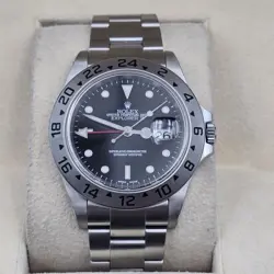 2005 ROLEX EXPLORER II 16570 STEEL BLACK DIAL NO HOLES AUTOMATIC DATE WATCH 40MM
