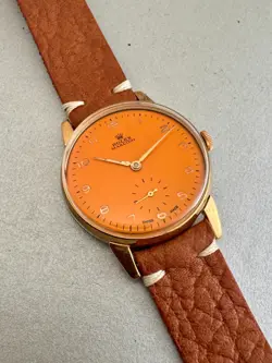 VINT ROLEX MARCONI ORANGE  DIAL  WIND UP  SWISS  MADE CA 57 NO RESERVE