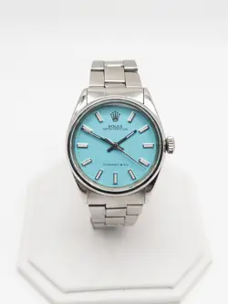 ESTATE $13,000 34MM ROLEX OYSTER PERPETUAL TIFFANY & CO MENS LADIES SS WATCH WTY