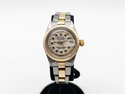 ESTATE $7000 TUDOR BY ROLEX EMERALD DIAMOND 14K YELLOW GOLD SS LADIES WATCH WTY