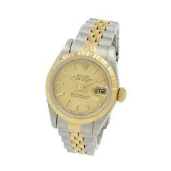 LADIES ROLEX OP DATEJUST TWO-TONE WATCH REF.#69173 TAPESTRY DIAL 26MM #W181118-1