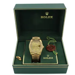 MEN'S ROLEX OP DAY-DATE 18K PRESIDENT WATCH 18038 DIAMOND DIAL W/BOX #W169427-1