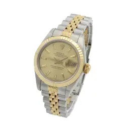 LADIES ROLEX OP DATEJUST TWO-TONE WATCH 69173 CHAMPAGNE DIAL 26MM #W169062-1