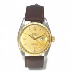 VINTAGE ROLEX DATEJUST 6605 AUTOMATIC WRISTWATCH STAINLESS STEEL 14K YELLOW GOLD