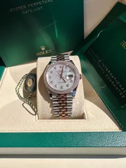 ROLEX DATEJUST 36 NEW 2024 MOTHER OF PEARL DIAMOND DIAL 126281RBR ROSE JUBILEE