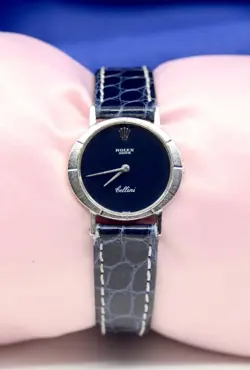 VINTAGE WOMEN'S ROLEX CELLINI 18K WHITE GOLD WATCH REF. 3879
