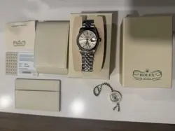ROLEX MENS DATEJUST 16234 SILVER DIAL 18K WHITE GOLD BEZEL STAINLESS STEEL WATCH