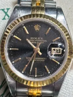 Rolex Datejust 69173 SS & 18k Yellow Gold 26mm Watch Black Dial Box & Papers