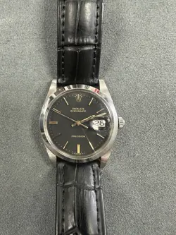1983 ROLEX OYSTERDATE PRECISION 6694 MENS WATCH WITH LEATHER BAND