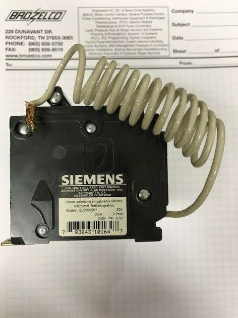 USED Siemens Circuit Breaker B32000S07 