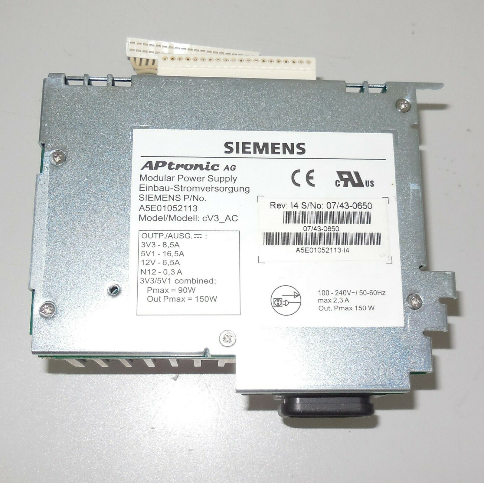 Siemens A5E01052113-I4 cV3_AC power supply for A5E00692293