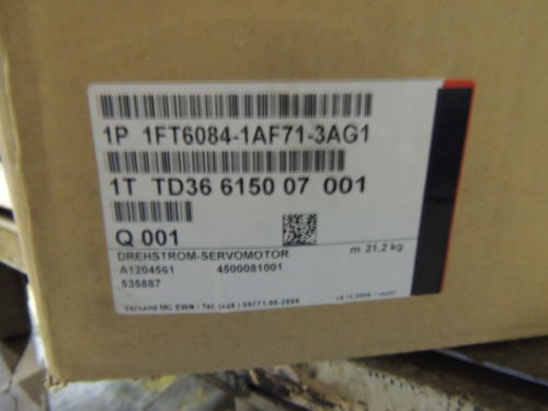 New Siemens Servo Motor 1FT6084-1AF71-3AG1