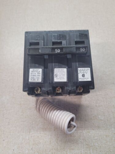 Siemens B25000S01 2 Pole 50 amp Bolt-On Shunt-Trip Circuit Breaker 120/240 VAC