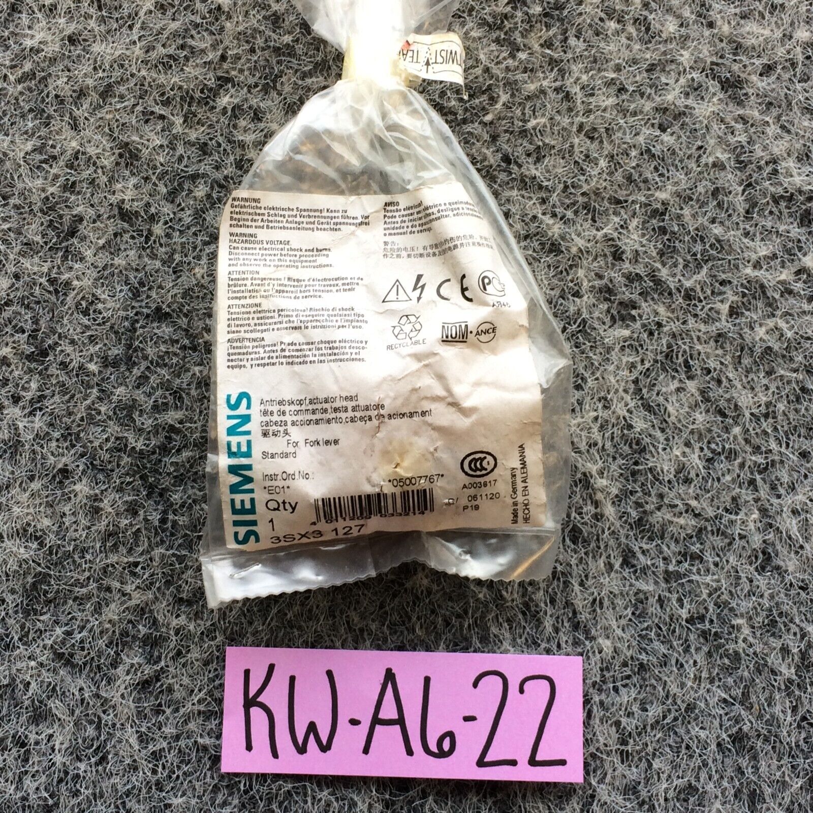 NEW SIEMENS 3SX3-127 LIMIT SWITCH HEAD LEVER ACTUATOR