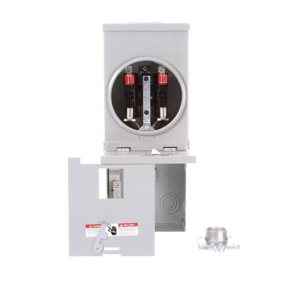 Meter Main 100 Amp 2-Space 2-Circuit OH Fed Surface Mount Ring Type Service Ent