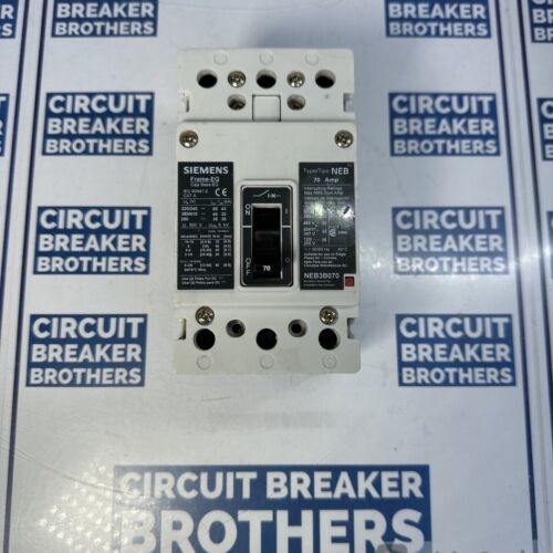 Siemens NEB3B070 70 Amp 600 Vac 3 Pole Circuit Breaker-Warranty (Ship Same Day)