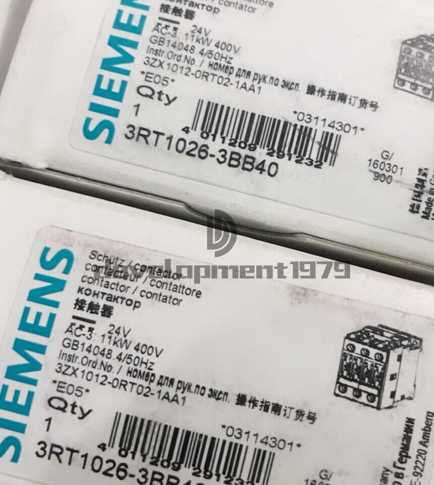 One Siemens 3RT1026-3BB40