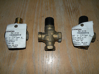 (3) Siemens 254-01132 Siemens MZ Powermite Valves -  3-Way 1/2&quot; NPT