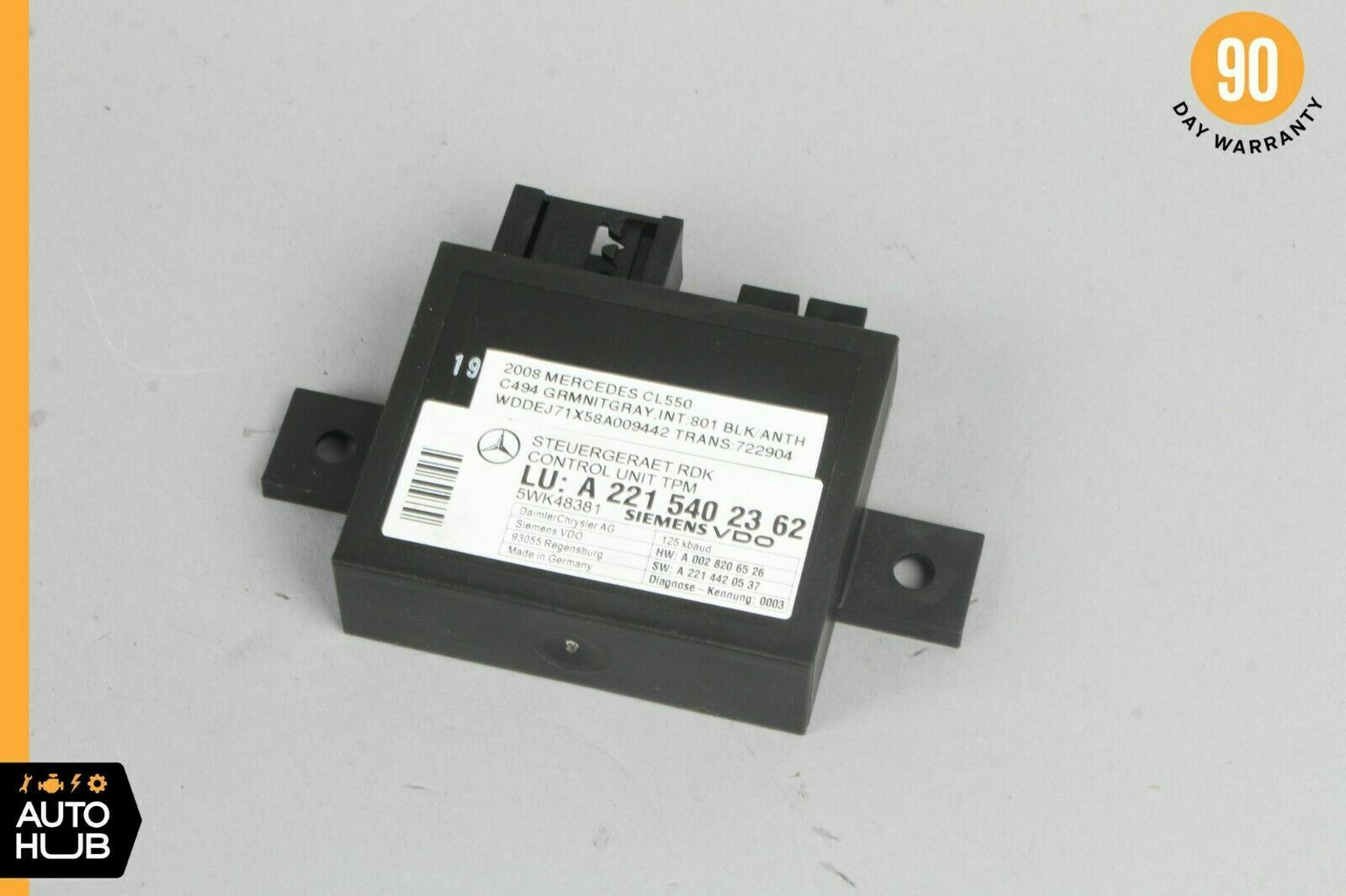 07-14 Mercedes W216 CL550 S450 S63 Tire Pressure Monitor Module 2215402362 OEM