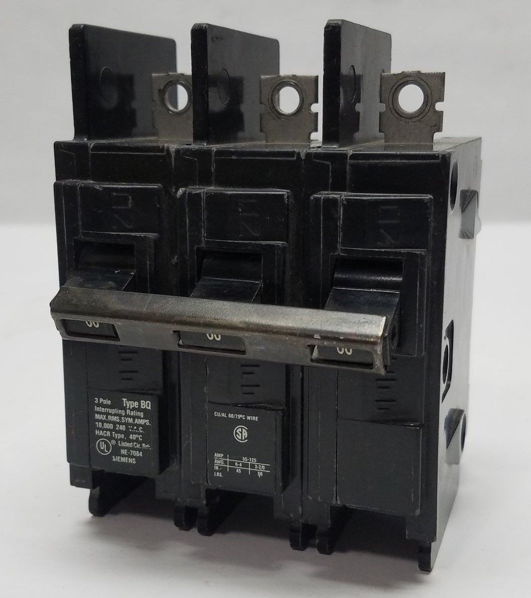 ITE Siemens BQ3B060 Circuit Breaker 60A 3P 240V Type BQ BQ3-B060 60 Amp Used