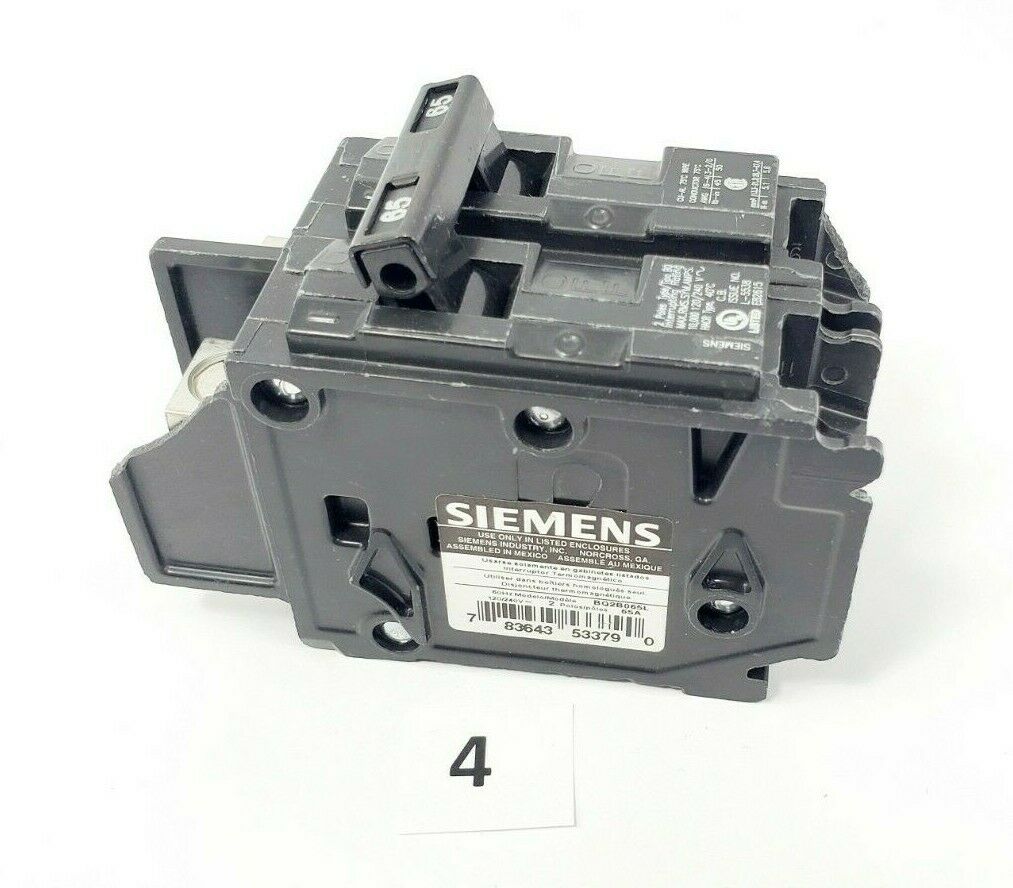 Siemens BQ2B065L 65-Amp Double Pole 120/240-Volt 10KAIC Lug In/Lug Out Breaker