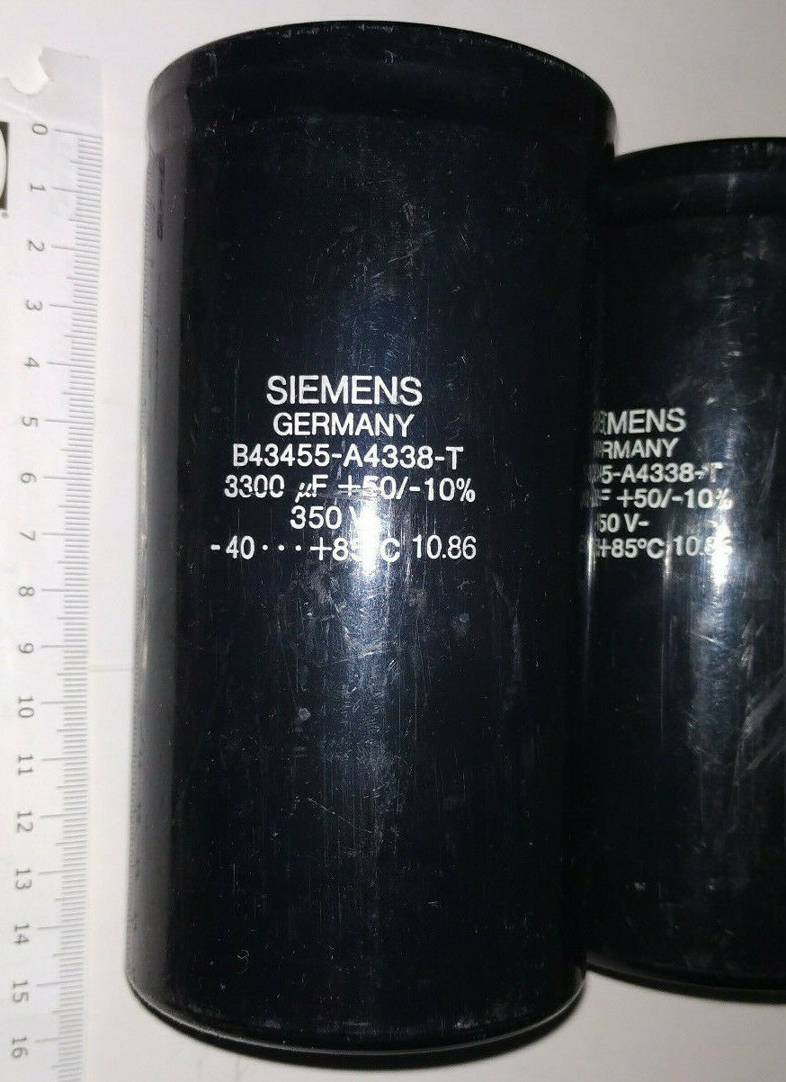 2 X Capacitor 3300uF +50/-10% 350V Siemens B43455-A4338-T -40..+85degC 10.86