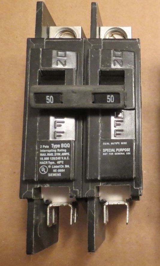 SIEMENS BQ2B050 NEW CIRCUIT BREAKER 2 POLE 50 AMP 120/240 VAC BQ2B050QHQ
