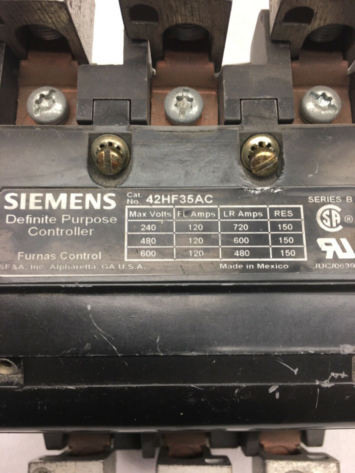 FURNAS /SIEMENS 42HF35AC, 120/240 coil, contacts 80%