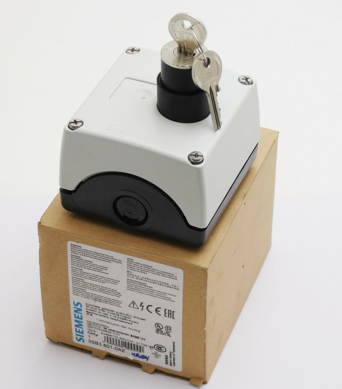 Siemens 3SB3 801-0AZ 3SB3801-0AZ E-Stand: 03 Drucktaster -unused/OVP-