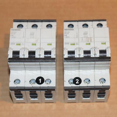 One  Siemens 5SY43 MCB D6  5SY4306-8 3 Pole 6A  Circuit Breaker More Available