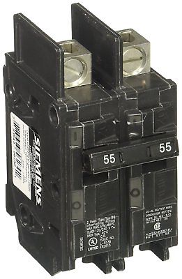 Siemens BQ2B055L 55-Amp Double Pole 120 / 240-Volt 10KAIC Lug In / Lug Out