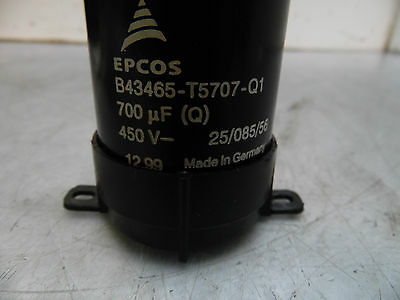 Siemens Capacitor w/ Mount, B43465-T5707-Q1, 450V, 700 uF, Used, SHIPS SAME DAY
