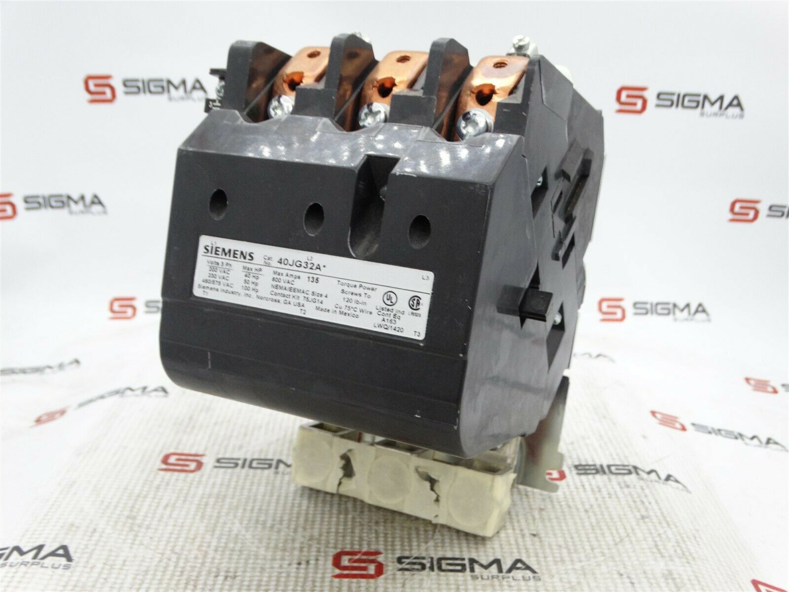 Siemens 40JG32A* Contactor 135A