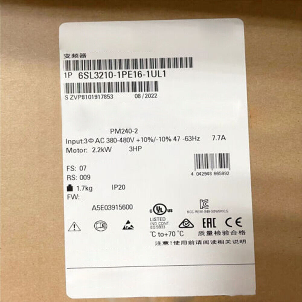 6SL32101PE161UL1 Power Module For Siemens 6SL3210-1PE16-1UL1