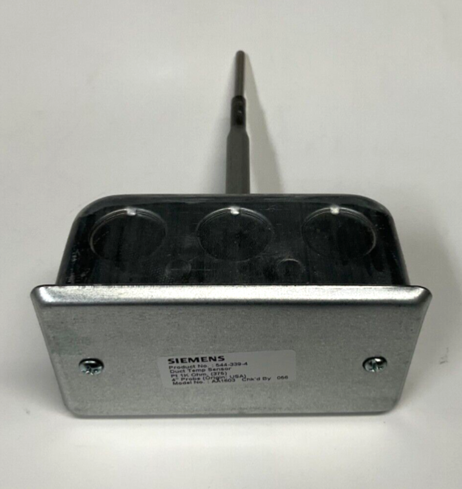 Siemens 544-339-4 Duct Temp Sensor Pt 1K Ohm 4" Probe
