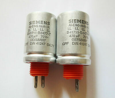 470uF µF 70V SIEMENS Germany Al-Elko Electrolytic Capacitors B41711-B8477, 2pcs