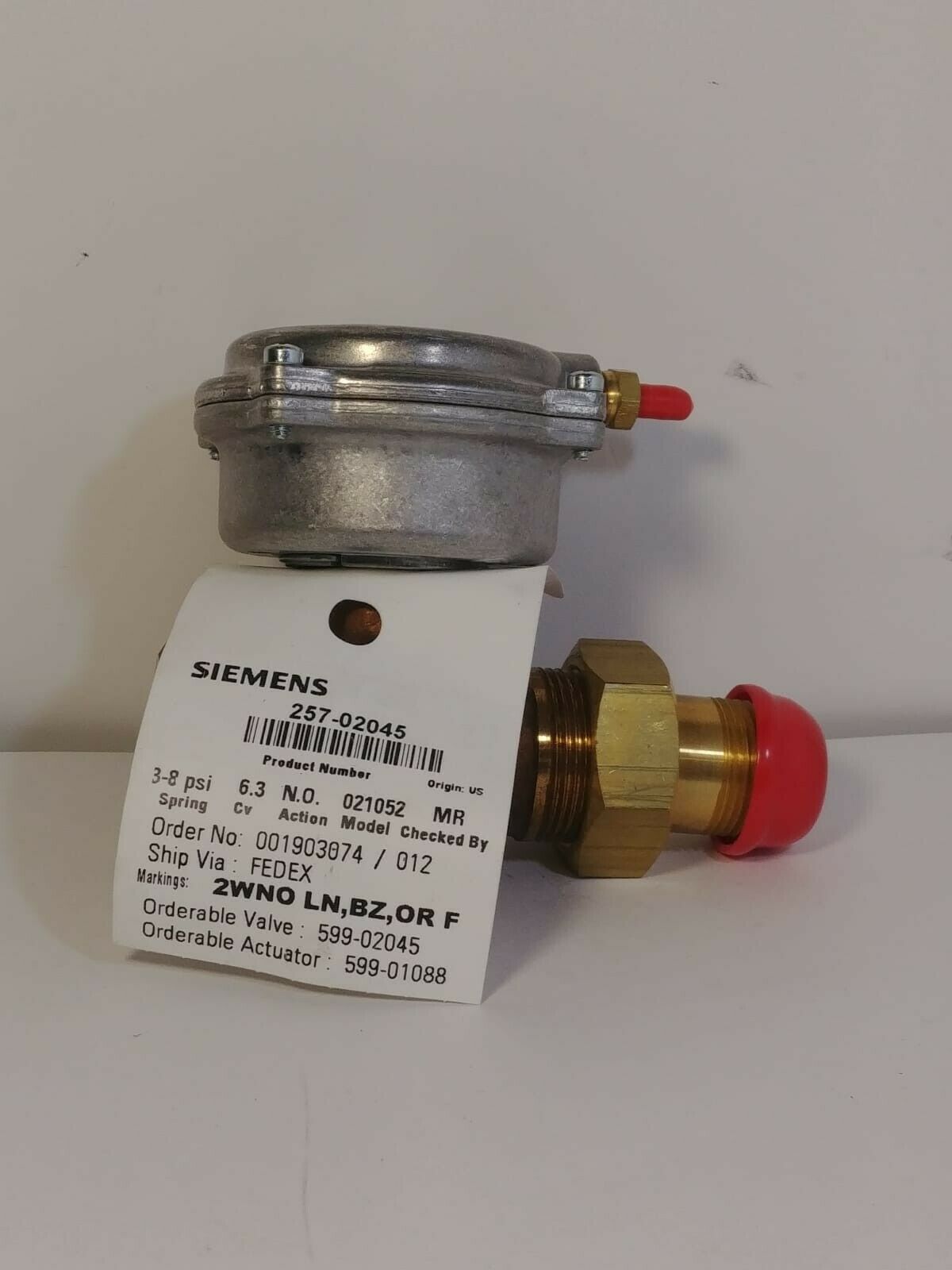 Siemens 257-02045 3/4&quot; NPT Pneumatic-Actuated Control Valve 
