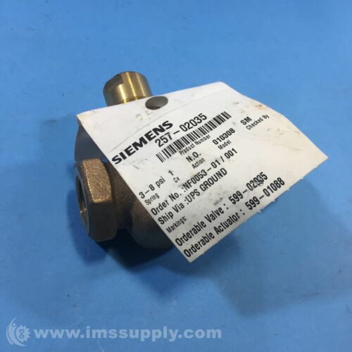 Siemens 257-02035 Pneumatic-Actuated Control Valve, 1/2&quot; NPT 9313